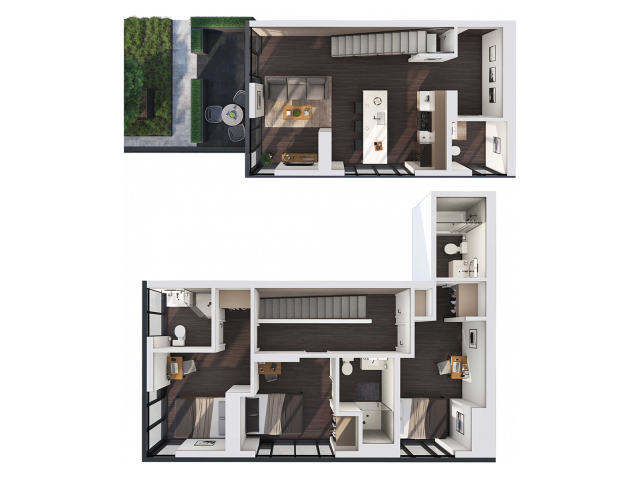 3 Bedroom Townhouse A Private floor plan